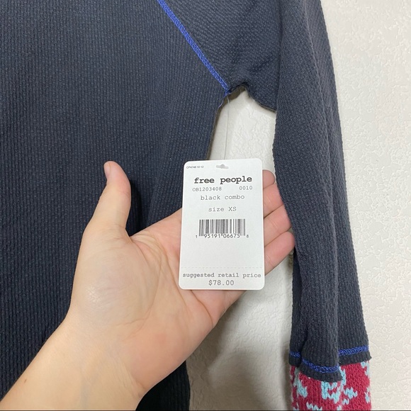 New Free People Mixed Cuff WaffleThermal - Picture 5 of 7